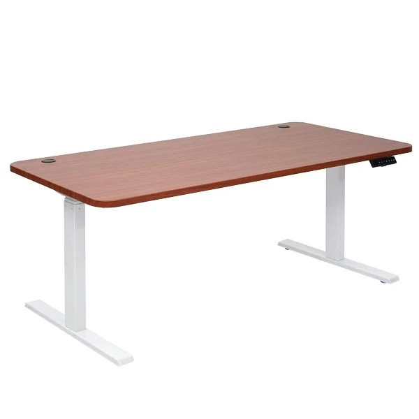 Bureau Mendler HWC-D40 bureau d'ordinateur réglable en hauteur électriquement 160x80cm 53kg naturel blanc 62771+6...
