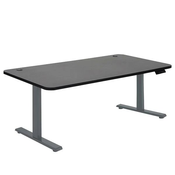 Bureau Mendler HWC-D40 bureau d'ordinateur réglable en hauteur électriquement 160x80cm 53kg noir gris anthracite...