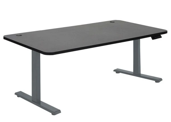 Bureau Mendler HWC-D40 bureau d'ordinateur réglable en hauteur électriquement 160x80cm 53kg noir gris anthracite...