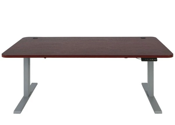 Bureau Mendler HWC-D40 bureau d'ordinateur réglable en hauteur électriquement 160x80cm 53kg décor cerisier gris 7...