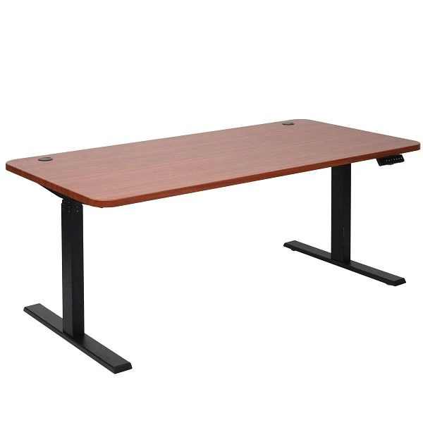 Bureau Mendler HWC-D40 bureau d'ordinateur réglable en hauteur électriquement 160x80cm 53kg naturel noir 62771+62...