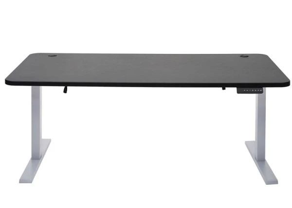 Bureau Mendler HWC-D40 bureau d'ordinateur réglable en hauteur électriquement 160x80cm 53kg noir gris 62770+62766...