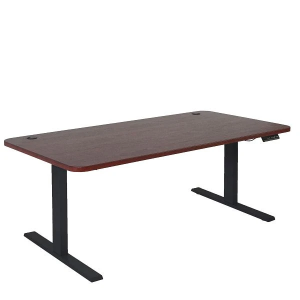 Bureau Mendler HWC-D40 bureau d'ordinateur réglable en hauteur électriquement 160x80cm 53kg décor cerise noir 757...