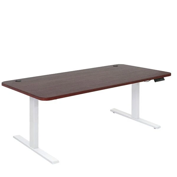 Bureau Mendler HWC-D40 bureau d'ordinateur réglable en hauteur électriquement 160x80cm 53kg décor cerise blanc 75...