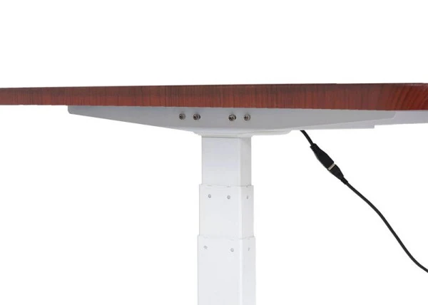 Bureau Mendler HWC-D40 bureau d'ordinateur réglable en hauteur électriquement 160x80cm 53kg décor cerise blanc 75...