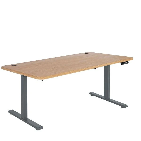 Bureau Mendler HWC-D40 bureau d'ordinateur réglable en hauteur électriquement 160x80cm 53kg structure marron gris...