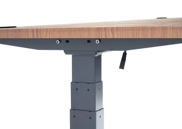 Bureau Mendler HWC-D40 bureau d'ordinateur réglable en hauteur électriquement 160x80cm 53kg structure marron gris...