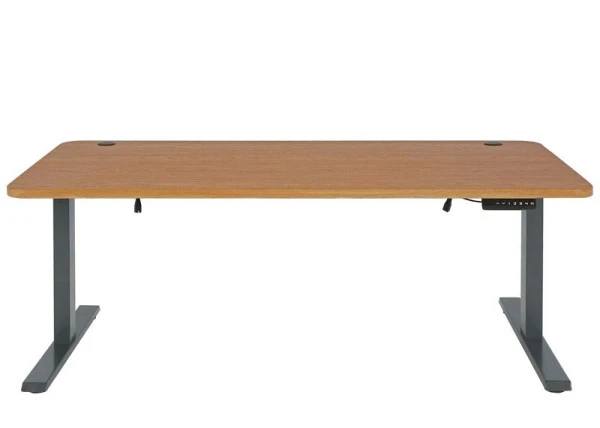 Bureau Mendler HWC-D40 bureau d'ordinateur réglable en hauteur électriquement 160x80cm 53kg structure marron gris...