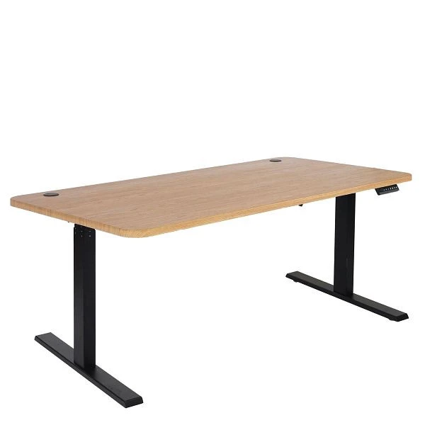 Bureau Mendler HWC-D40 bureau d'ordinateur réglable en hauteur électriquement 160x80cm 53kg structure marron noir...