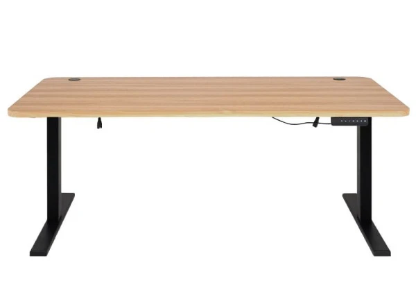Bureau Mendler HWC-D40 bureau d'ordinateur réglable en hauteur électriquement 160x80cm 53kg décor chêne noir 7575...
