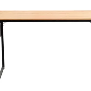 Bureau table d'ordinateur style industriel en MDF naturel et métal noir BUR10521