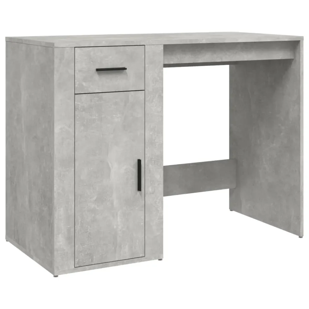 Bureau table poste de travail meuble d'ordinateur informatique étude 100 x 49 x 75 cm bois d'ingénierie gris 02_0023824