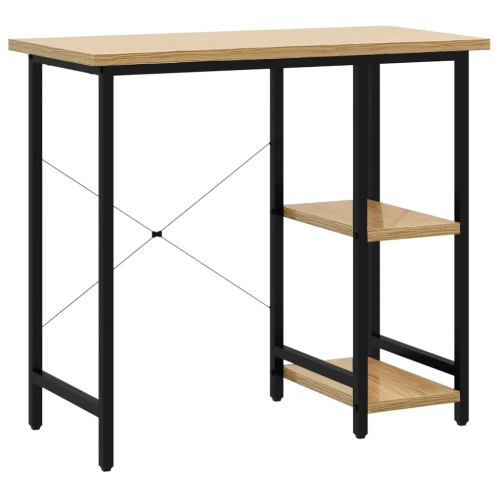 Bureau table poste de travail meuble d'ordinateur informatique étude d'ordinateur et chêne évident 80 x 40 x 72cm MDF et m...
