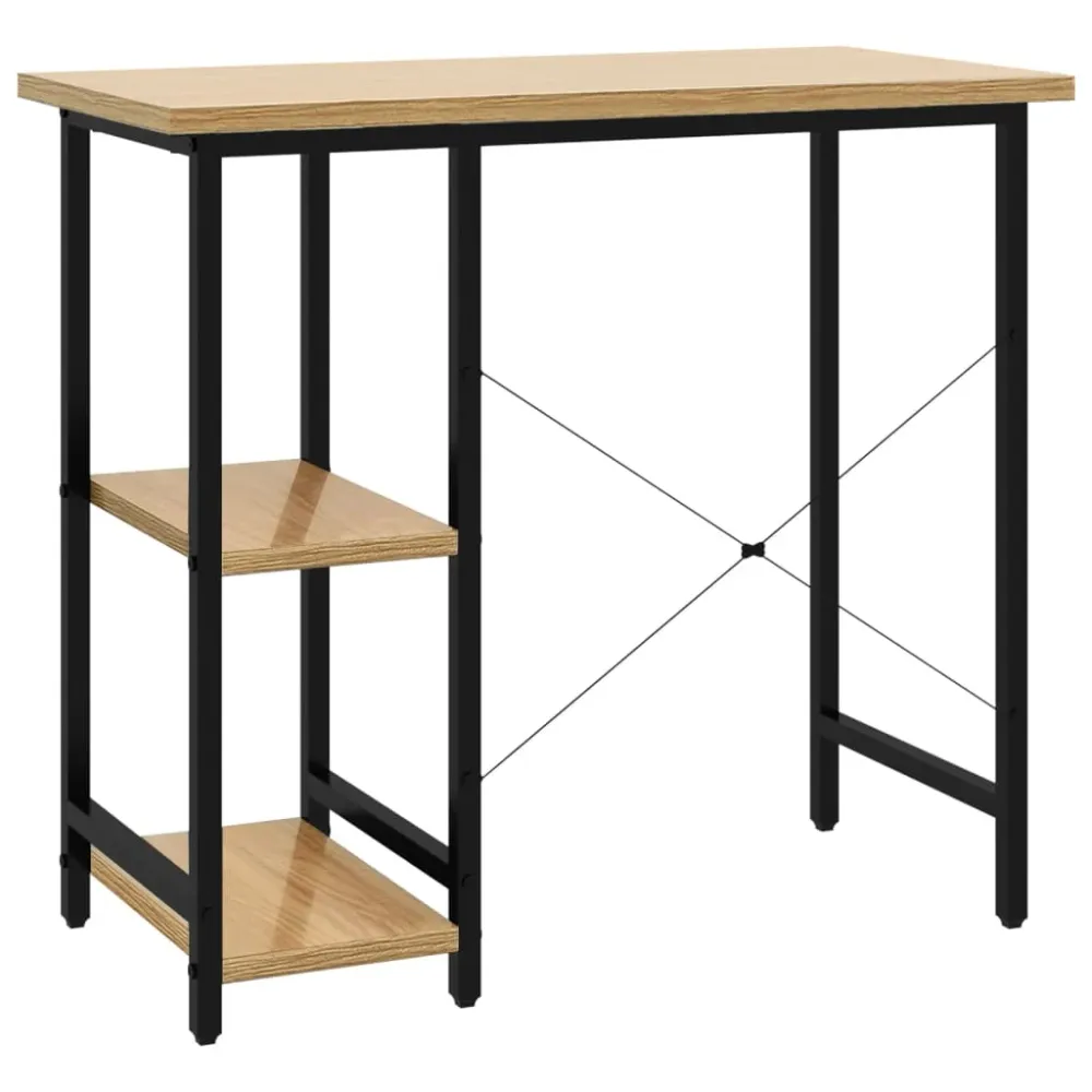 Bureau table poste de travail meuble d'ordinateur informatique étude d'ordinateur et chêne évident 80 x 40 x 72cm MDF et m...