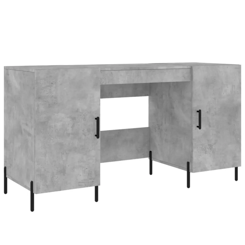 Bureau table poste de travail meuble d'ordinateur informatique étude 140 x 50 x 75 cm bois d'ingénierie gris 02_0023838