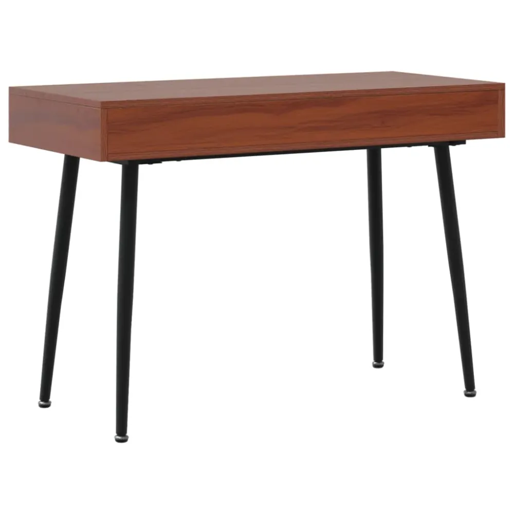 Bureau table poste de travail meuble d'ordinateur informatique étude d'ordinateur avec tiroir 110 x 50 x 75 cm brun 02_002...