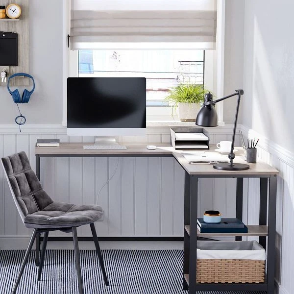 Bureau VASAGLE simple à installer grège noir LWD72MB acheter à bas prix
