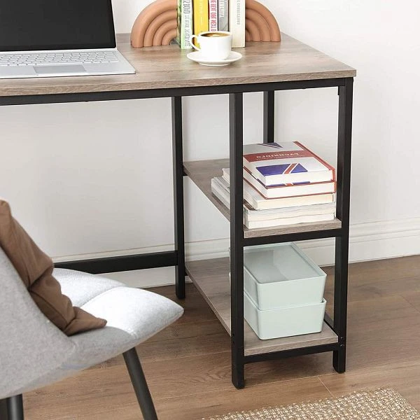 Bureau VASAGLE simple à installer grège noir LWD72MB acheter à bas prix