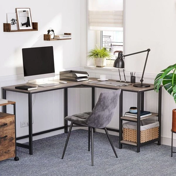 Bureau VASAGLE simple à installer grège noir LWD72MB acheter à bas prix
