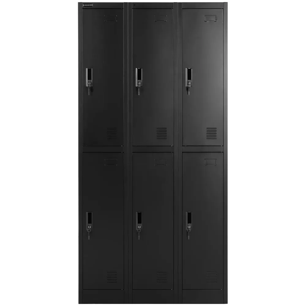 Casier vestiaire métallique 6 étagères verrouillable 200 kg acier anthracite noir 14_0008548
