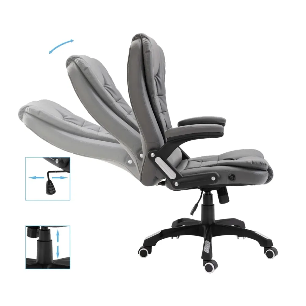 Chaise fauteuil siège de bureau informatique étude anthracite similicuir anthracite 02_0023982
