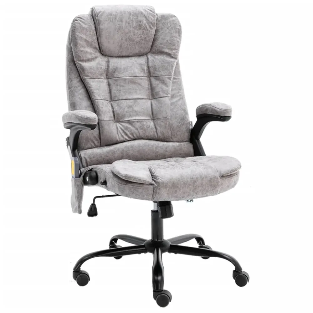 Chaise fauteuil siège de bureau informatique étude de massage net similicuir daim gris 02_0024008