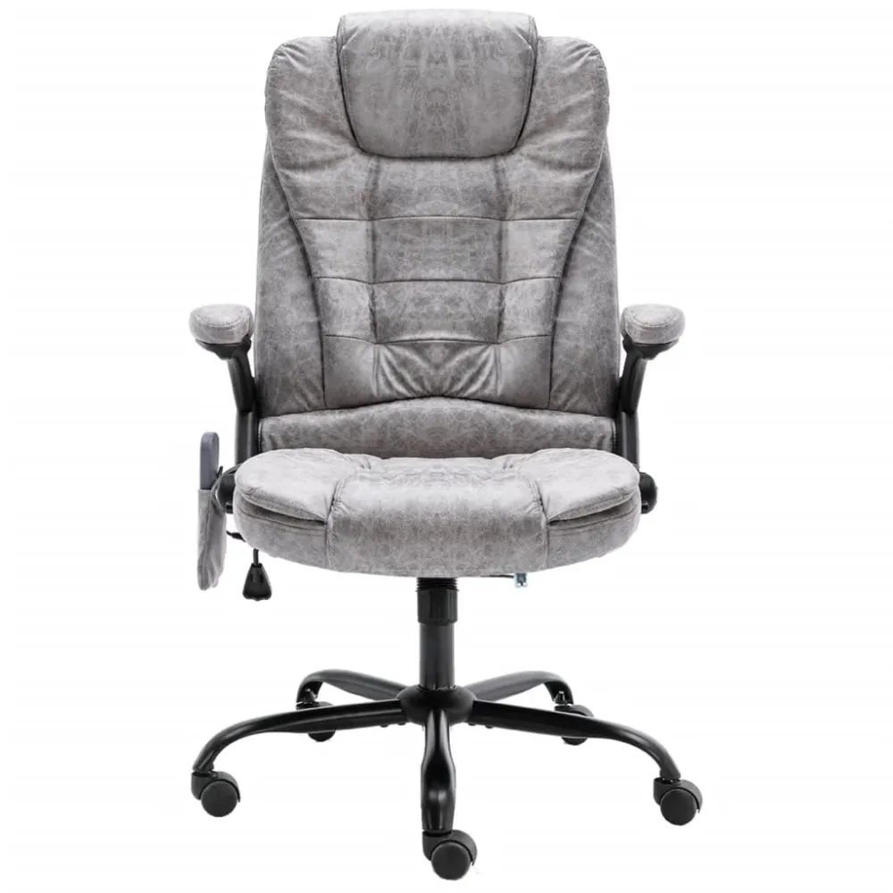 Chaise fauteuil siège de bureau informatique étude de massage net similicuir daim gris 02_0024008
