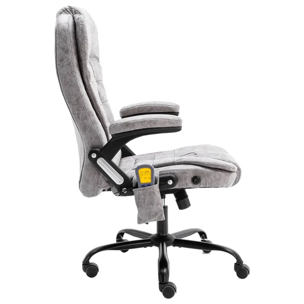 Chaise fauteuil siège de bureau informatique étude de massage net similicuir daim gris 02_0024008
