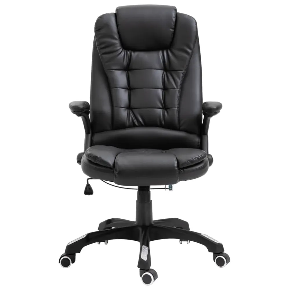 Chaise fauteuil siège de bureau informatique étude similicuir noir 02_0024044