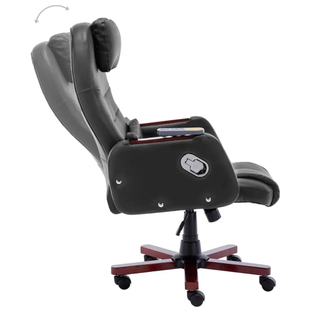 Chaise fauteuil siège de bureau informatique étude de massage similicuir noir 02_0024017
