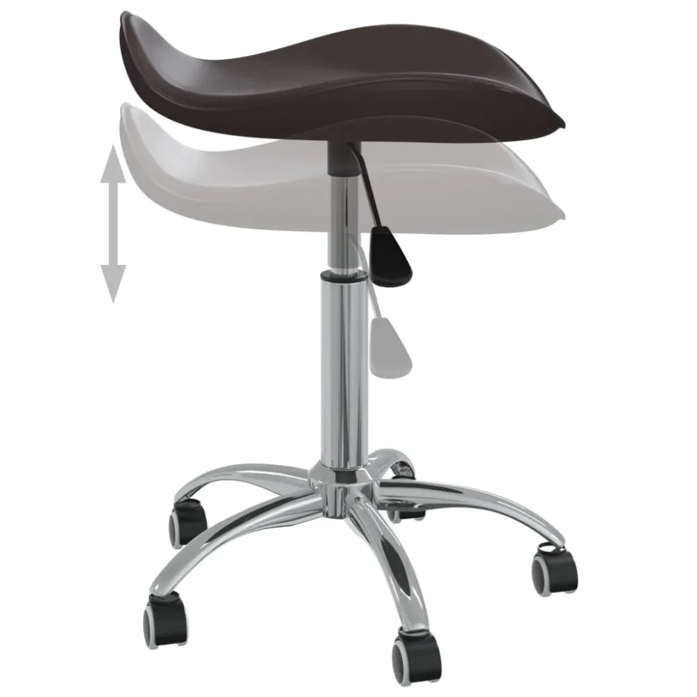 Chaise fauteuil siège de bureau informatique étude similicuir brun 02_0024035