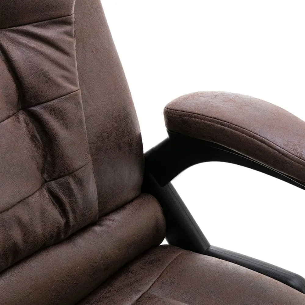 Chaise fauteuil siège de bureau informatique étude de massage noir similicuir daim brun 02_0024013