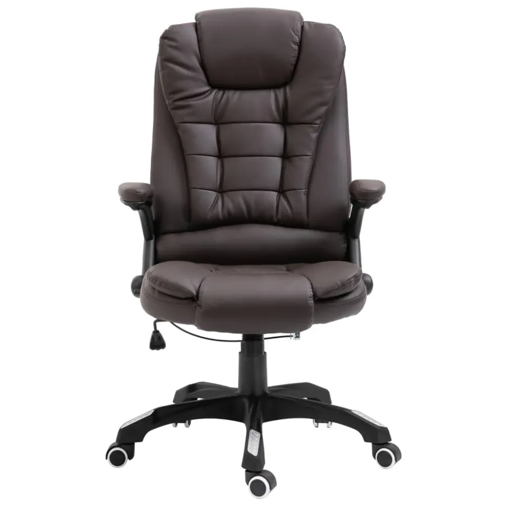 Chaise fauteuil siège de bureau informatique étude similicuir brun 02_0024032