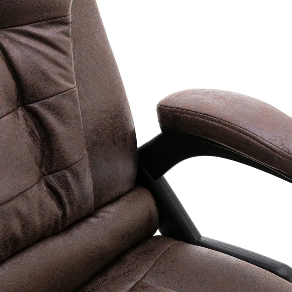 Chaise fauteuil siège de bureau informatique étude obscur similicuir daim brun 02_0024030