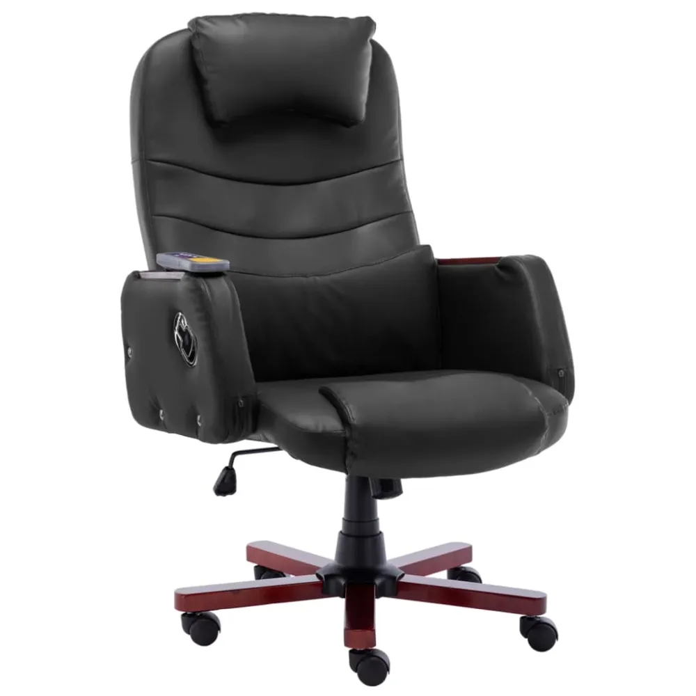 Chaise fauteuil siège de bureau informatique étude de massage similicuir noir 02_0024017