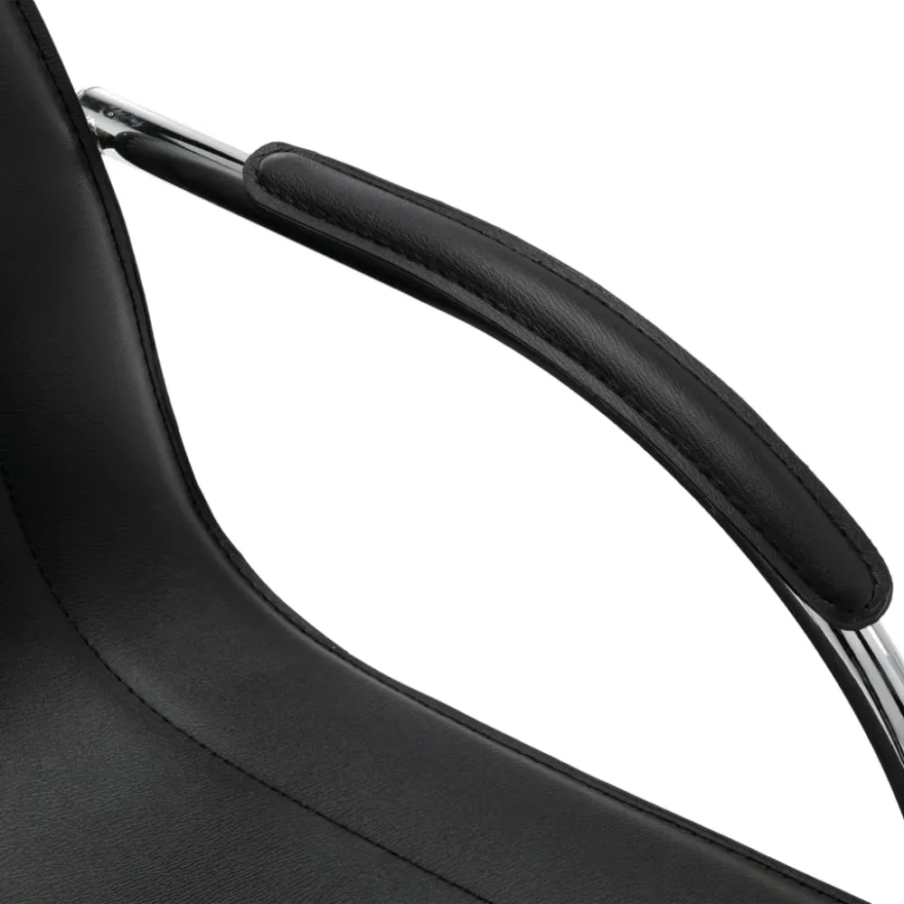 Chaise fauteuil siège de bureau informatique étude cantilever similicuir noir 02_0023995