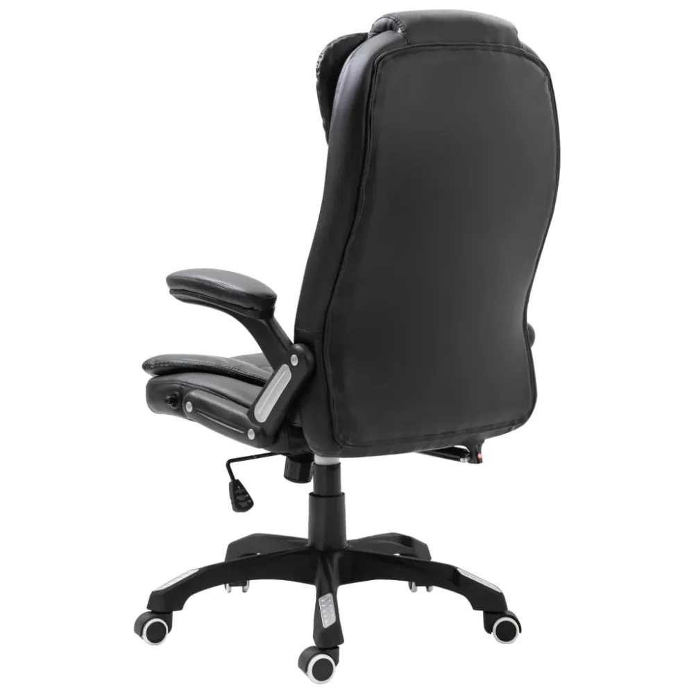 Chaise fauteuil siège de bureau informatique étude similicuir noir 02_0024044