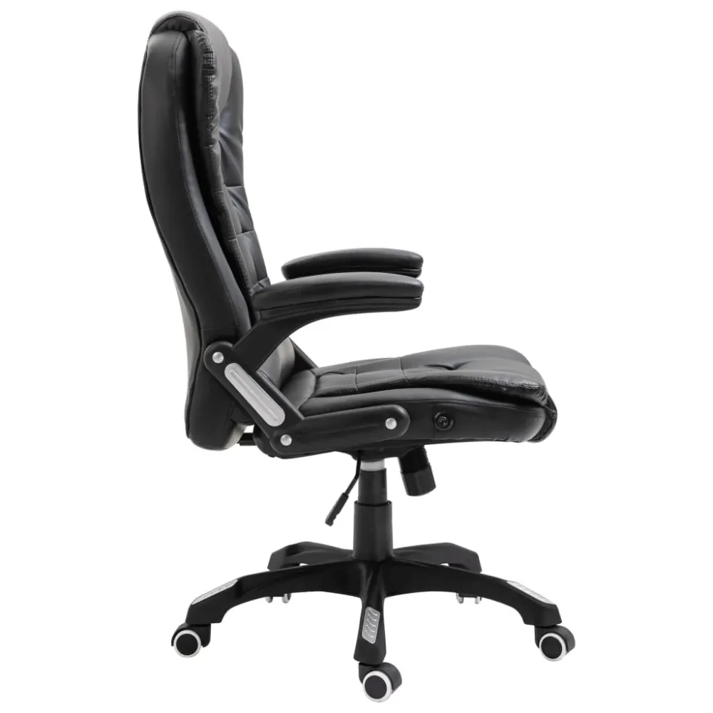 Chaise fauteuil siège de bureau informatique étude similicuir noir 02_0024044