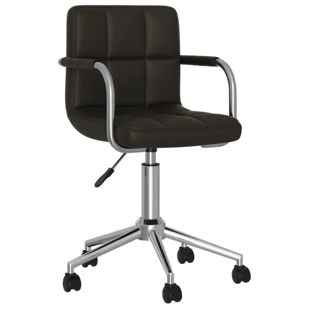 Chaise fauteuil siège de bureau informatique étude pivotante similicuir noir 02_0024054