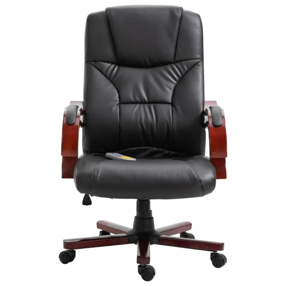 Chaise fauteuil siège de bureau informatique étude similicuir noir 02_0024042