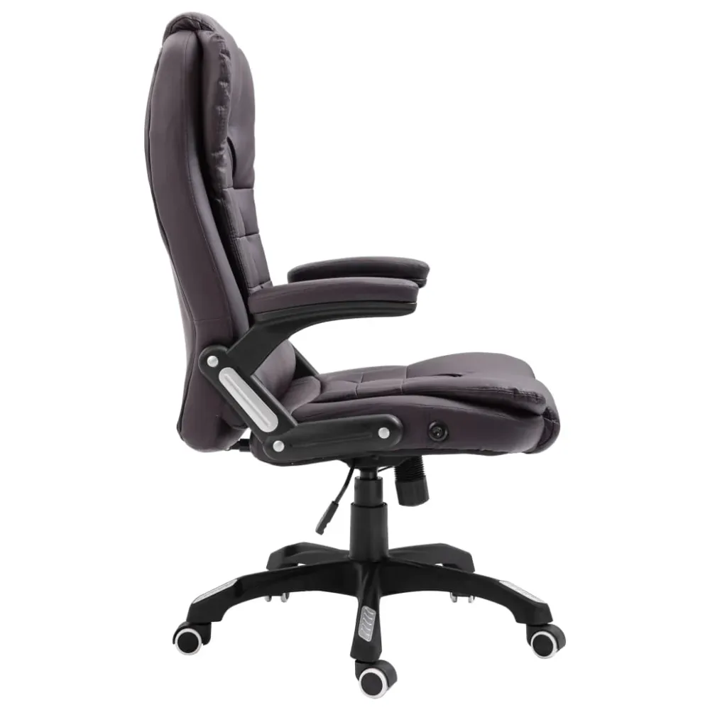 Chaise fauteuil siège de bureau informatique étude similicuir brun 02_0024032