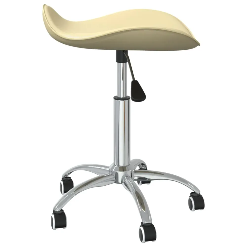 Chaise fauteuil siège de bureau informatique étude similicuir crème 02_0024001