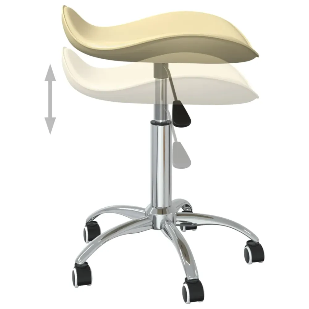 Chaise fauteuil siège de bureau informatique étude similicuir crème 02_0024001