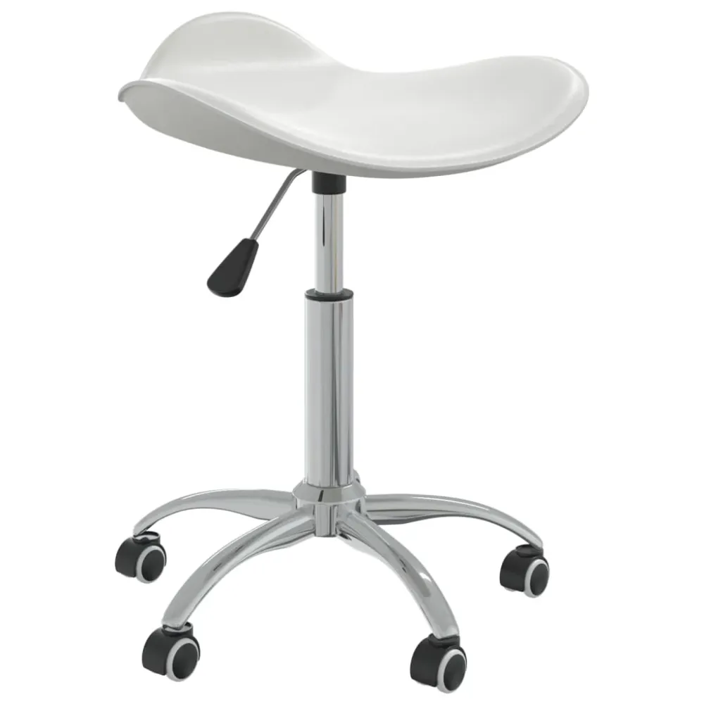 Chaise fauteuil siège de bureau informatique étude similicuir blanc 02_0023987