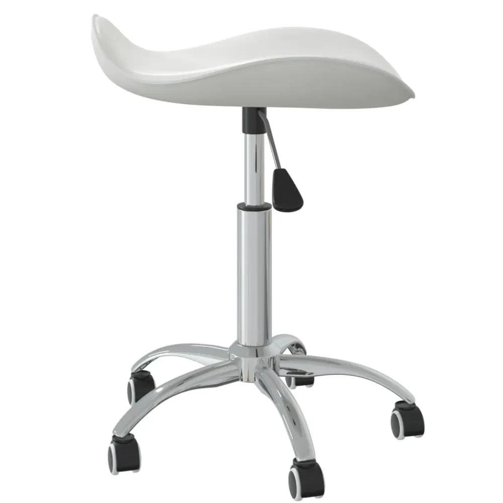 Chaise fauteuil siège de bureau informatique étude similicuir blanc 02_0023987