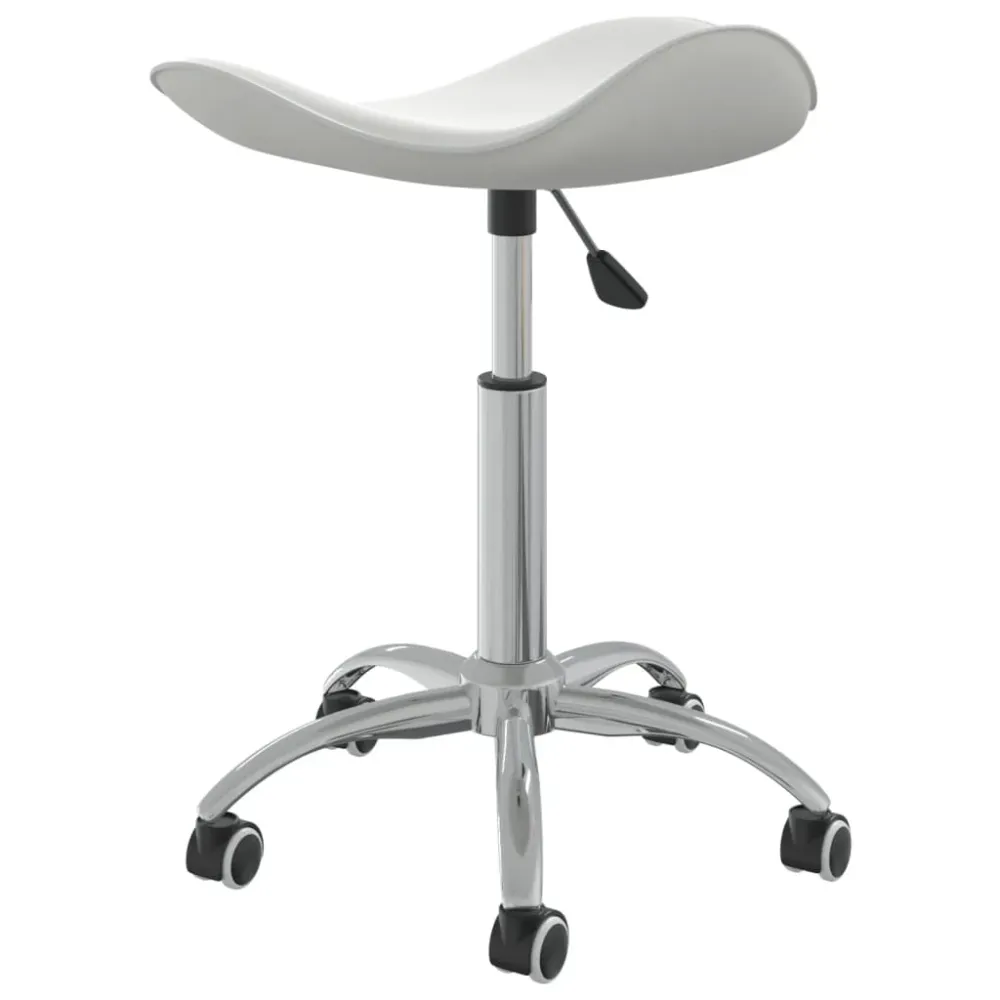 Chaise fauteuil siège de bureau informatique étude similicuir blanc 02_0023987