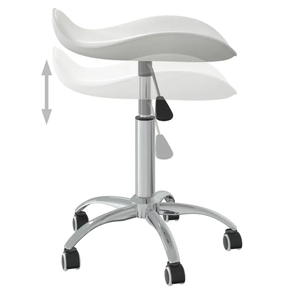 Chaise fauteuil siège de bureau informatique étude similicuir blanc 02_0023987