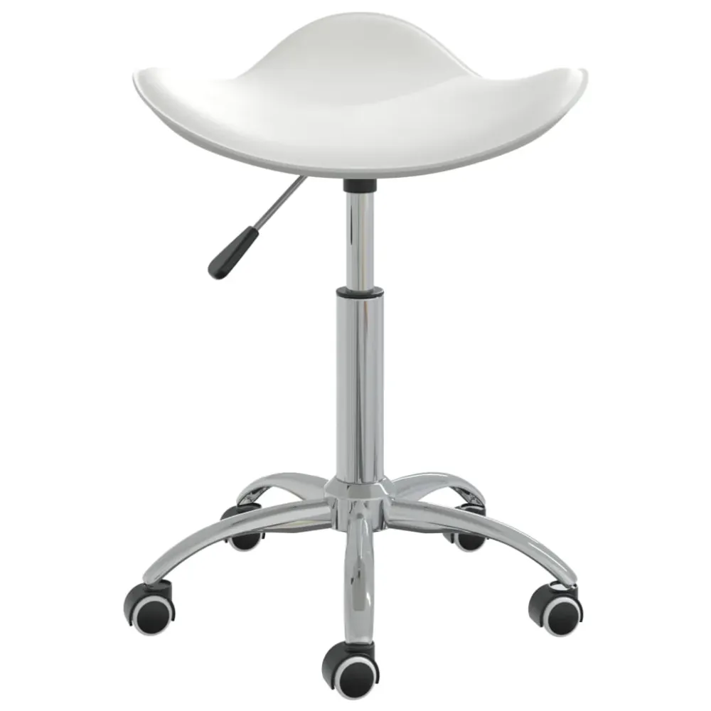 Chaise fauteuil siège de bureau informatique étude similicuir blanc 02_0023987