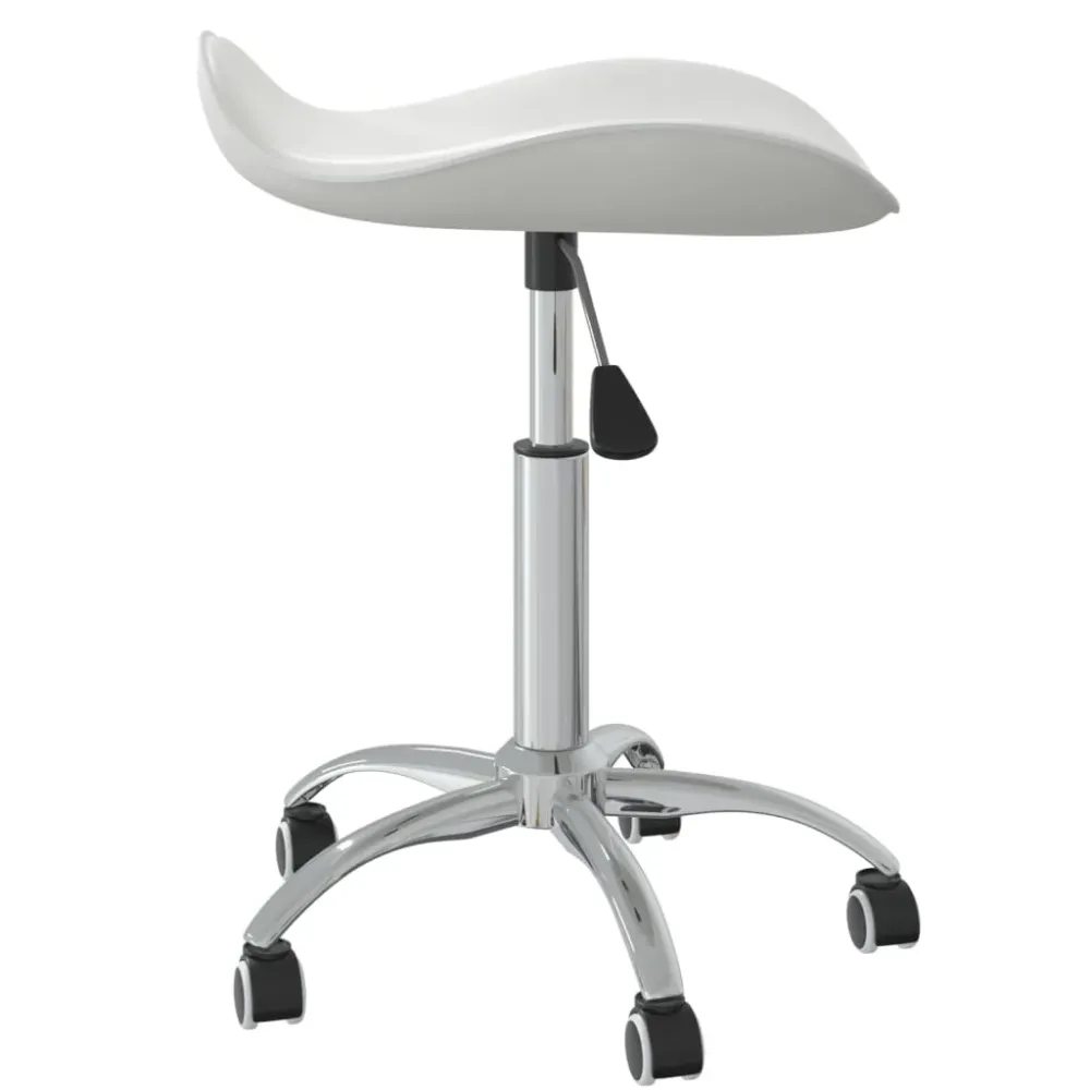 Chaise fauteuil siège de bureau informatique étude similicuir blanc 02_0023987