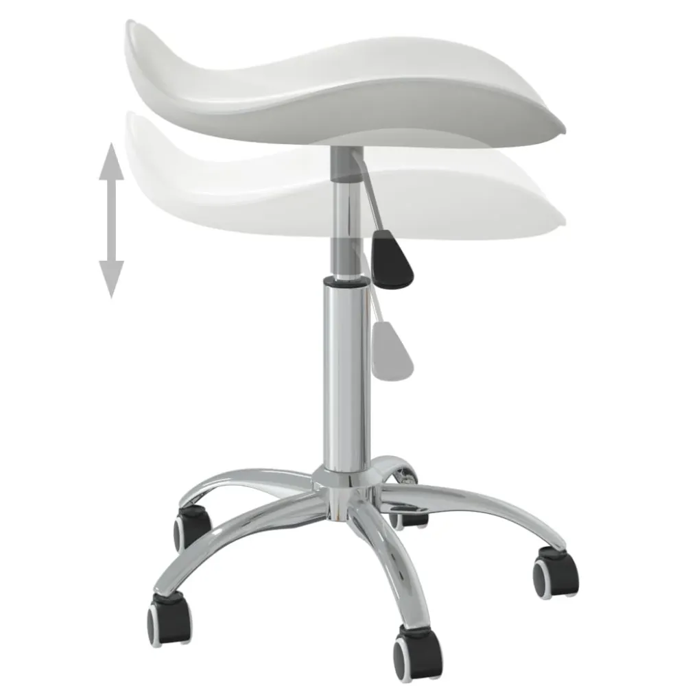 Chaise fauteuil siège de bureau informatique étude similicuir blanc 02_0023987